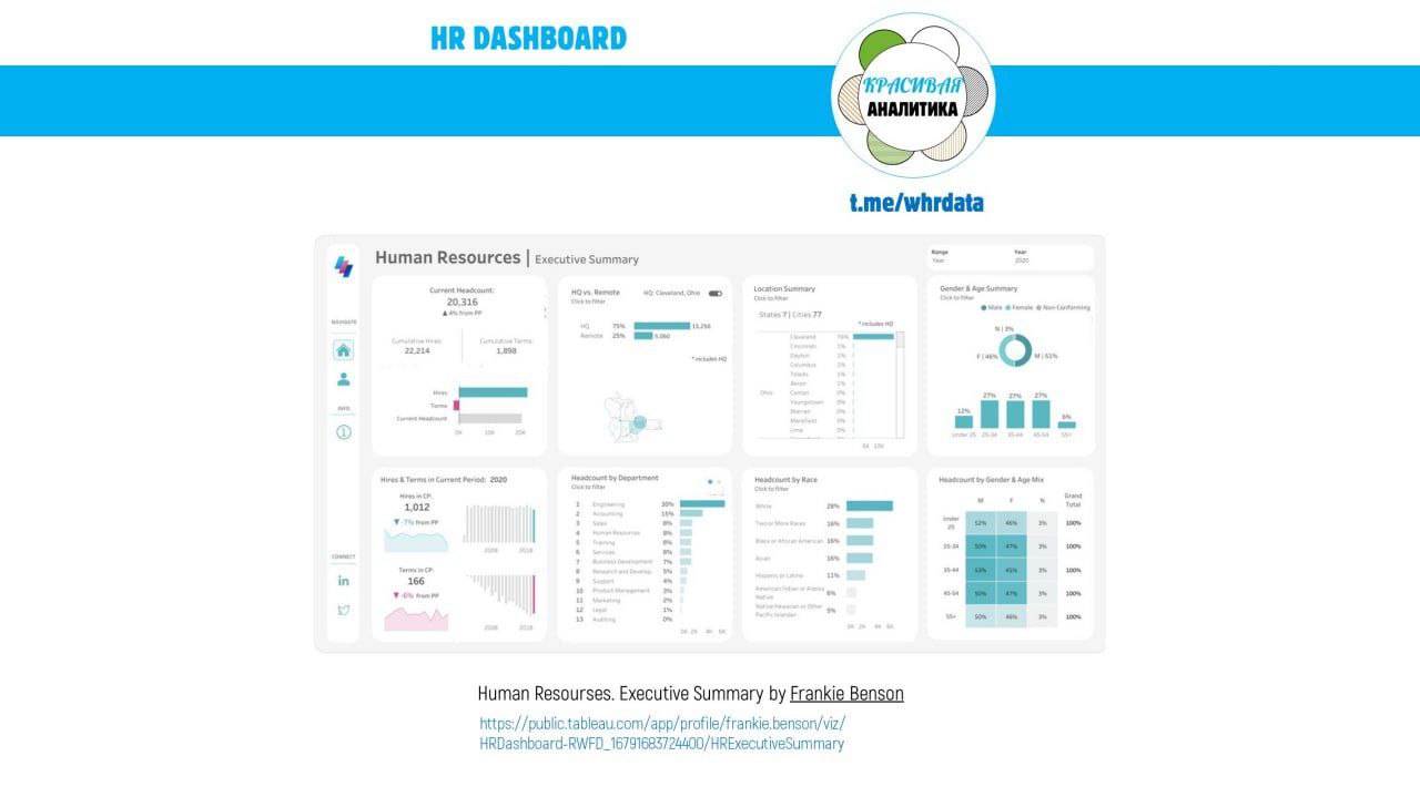 Красивые картинки #4: HR‑дашборд Viz of Day image preview
